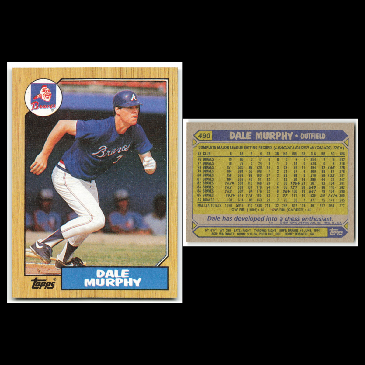 Dale Murphy Lot 6 Baseball Cards Fleer Atlanta Braves Set MLB NM