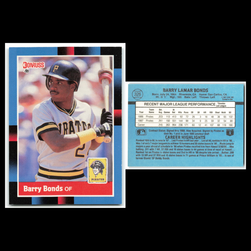 Barry Bonds Lot 6 Baseball Cards Donruss Pittsburgh Pirates Set Collection