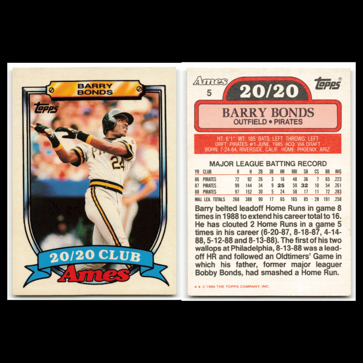 Barry Bonds Lot 6 Baseball Cards Donruss Pittsburgh Pirates Set Collection