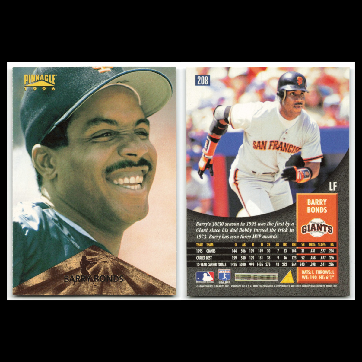 Barry Bonds Lot 6 Baseball Cards Collectors Choice San Francisco Giants Set