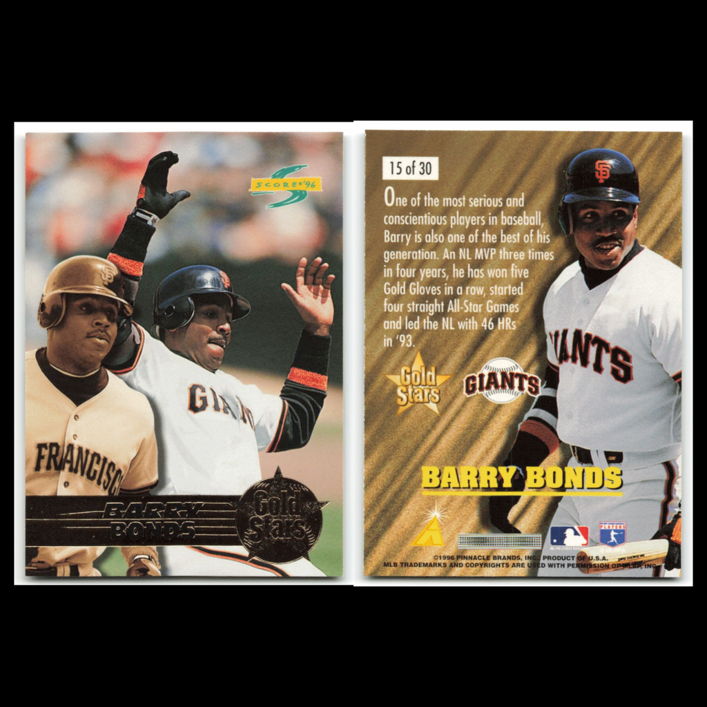 Barry Bonds Lot 6 Baseball Cards Pinnacle San Francisco Giants Set MLB NM