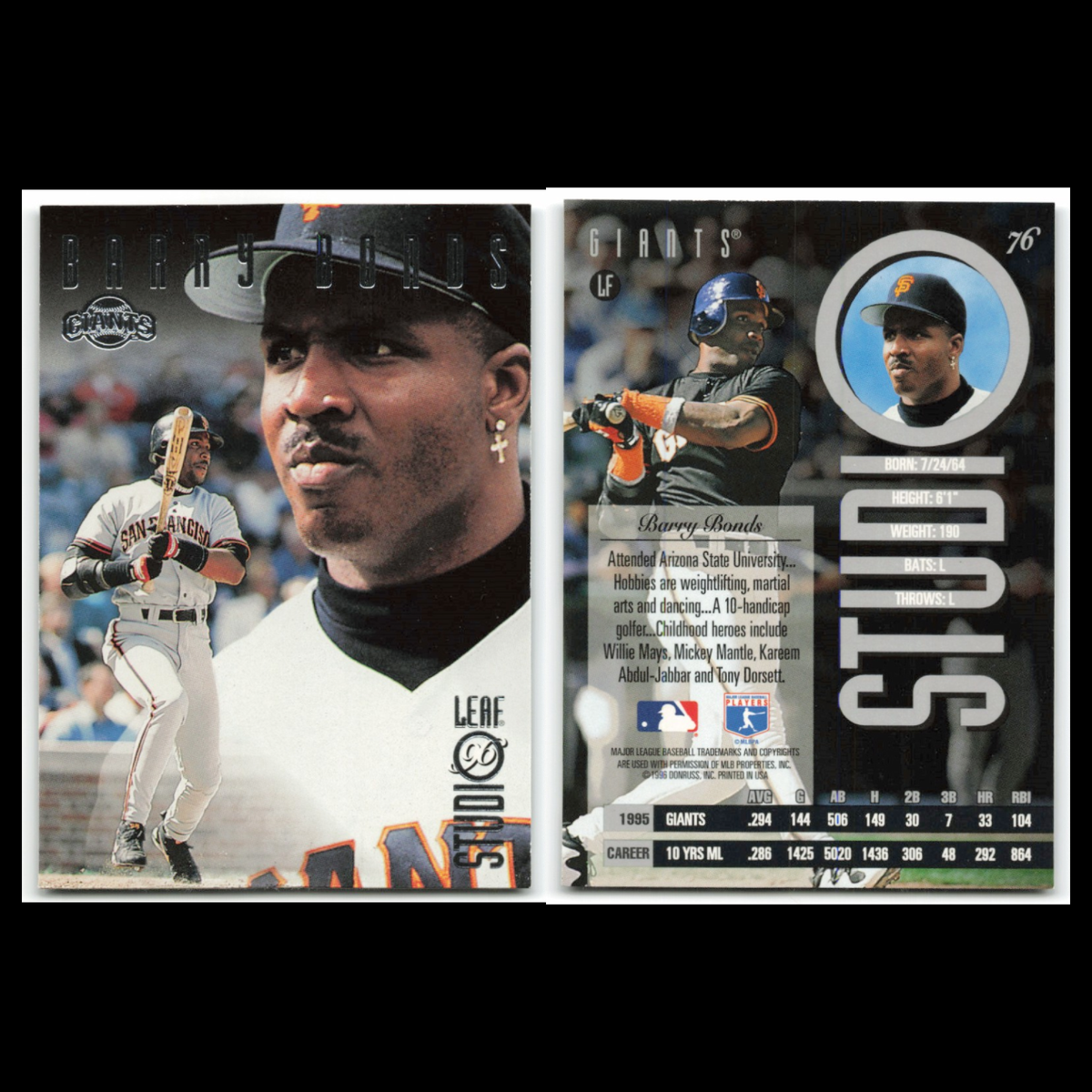 Barry Bonds Lot 6 Baseball Cards  Score San Francisco Giants Set Collection