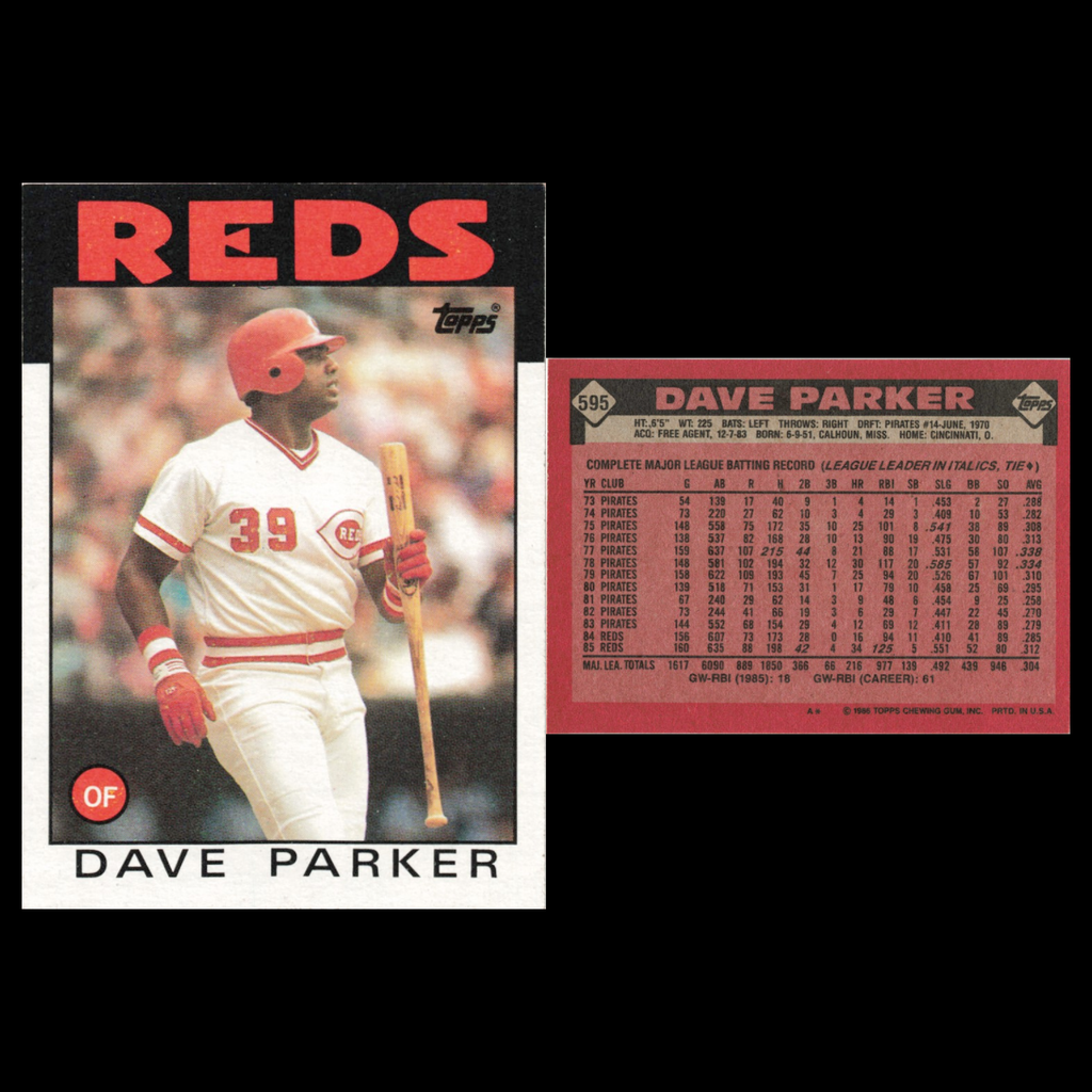 Dave Parker Lot 5 Baseball Cards 1986 Topps Cincinnati Reds Set Collection MLB