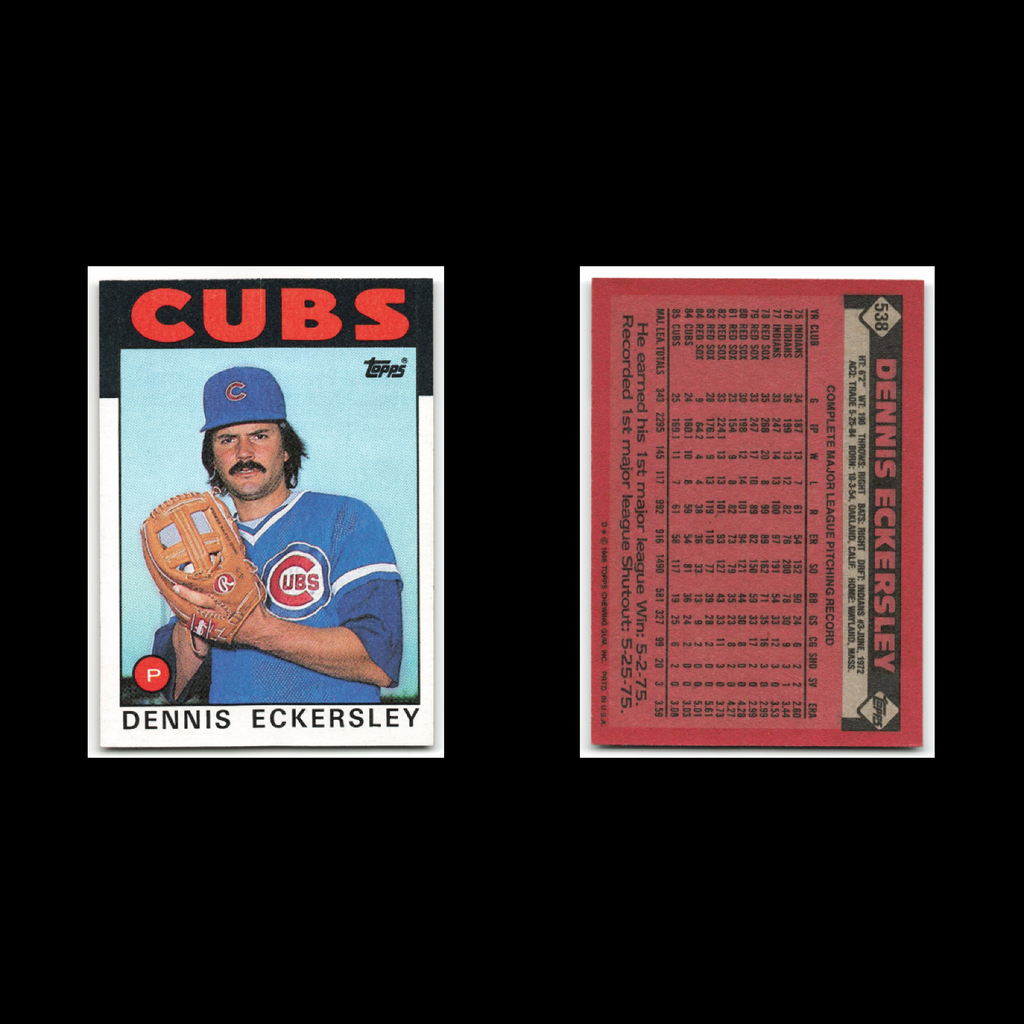 Dennis Eckersley Lot 15 Baseball Cards 1986 Topps Chicago Cubs Set Collection NM