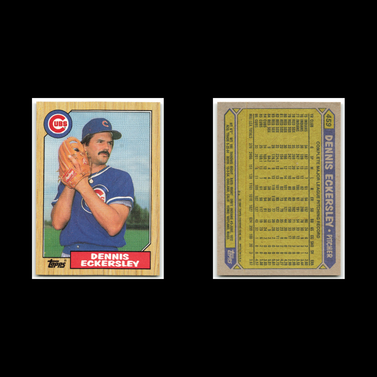 Dennis Eckersley Lot 16 Baseball Cards 1987 Topps Chicago Cubs Set Collection NM