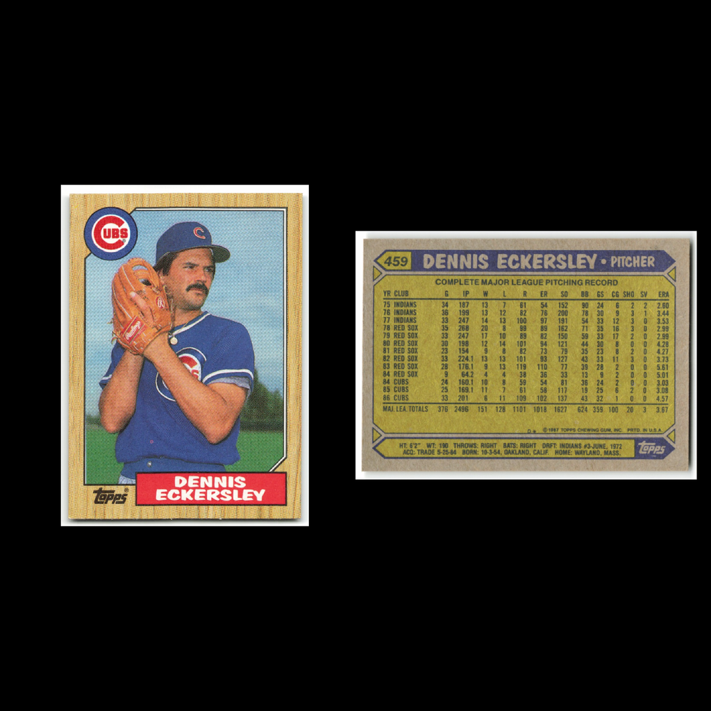 Dennis Eckersley Lot 16 Baseball Cards 1987 Topps Chicago Cubs Set Collection NM