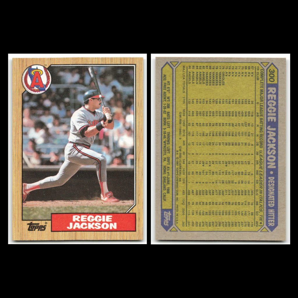 Reggie Jackson Lot 12 Baseball Cards 1987 Topps California Angels Set Collection