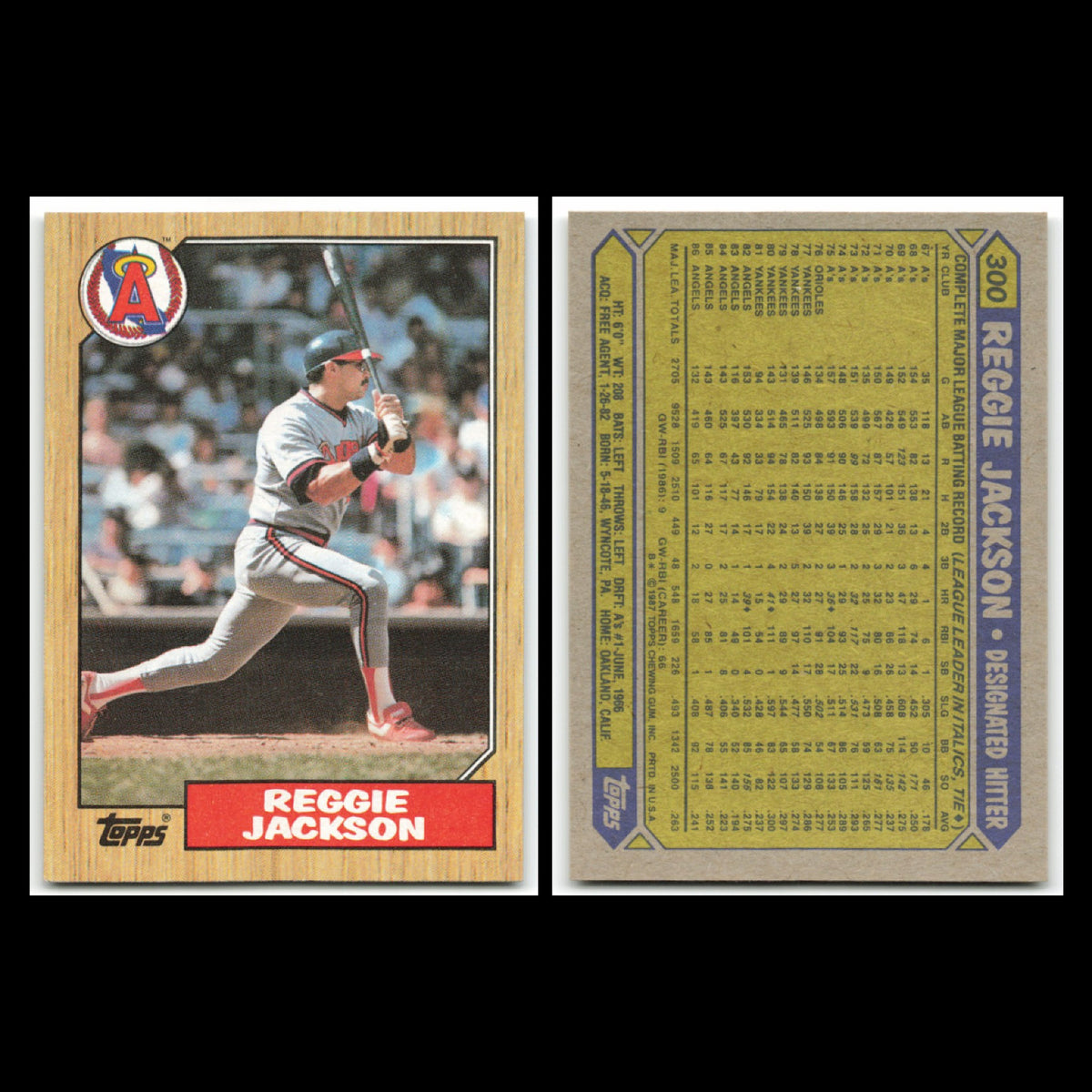 Reggie Jackson Lot 12 Baseball Cards 1987 Topps California Angels Set Collection