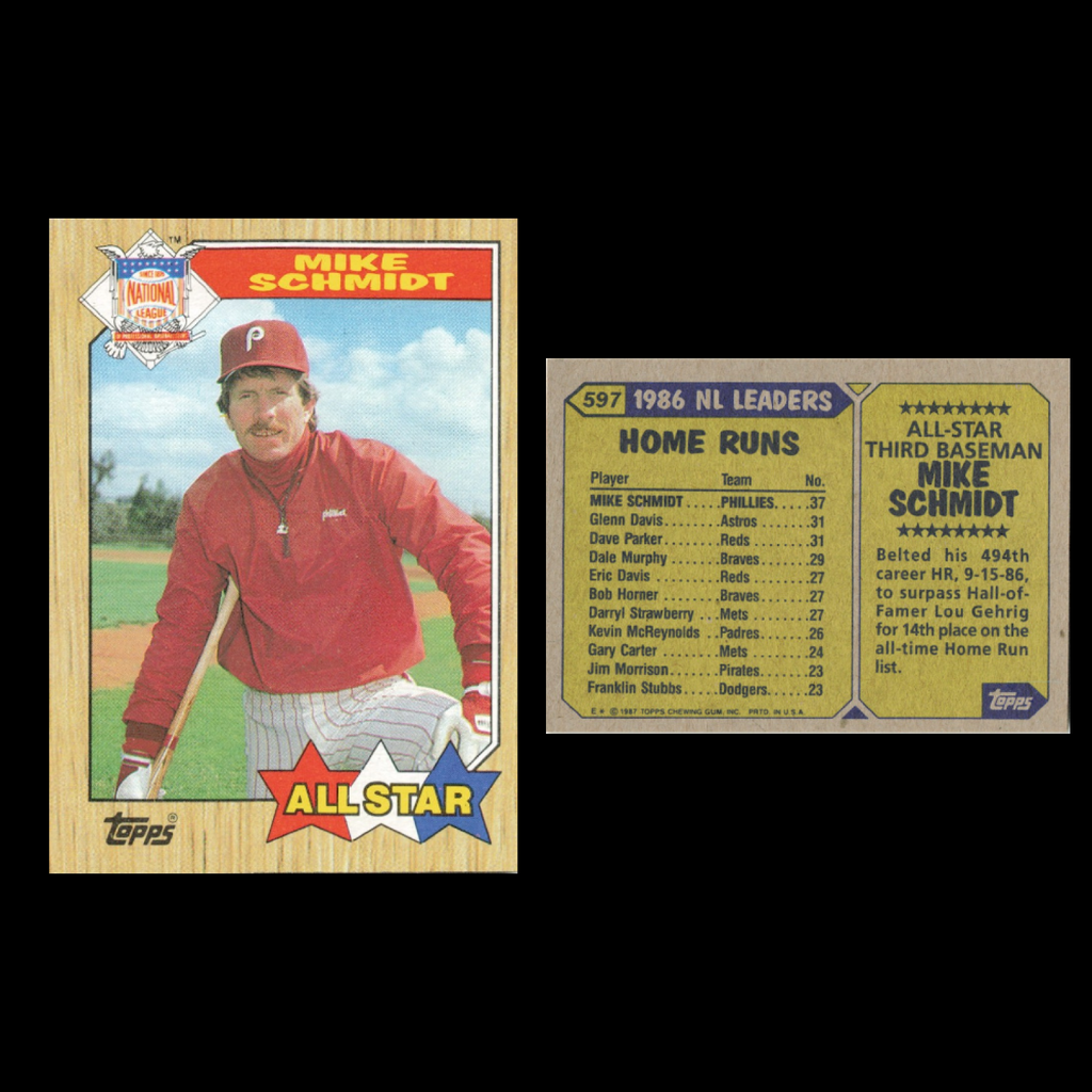 Mike Schmidt Lot 20 Baseball Cards 1987 Topps Philadelphia Phillies Set MLB NM