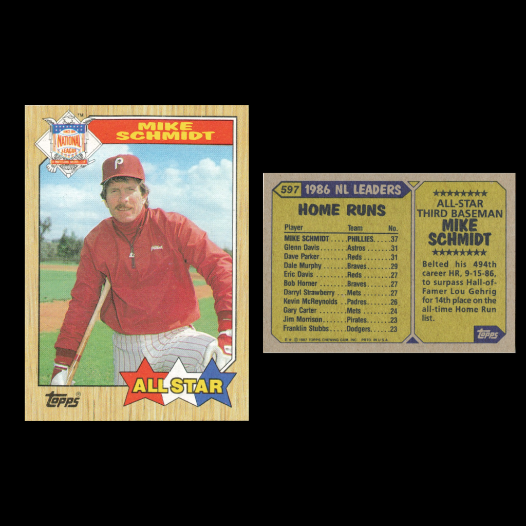 Mike Schmidt Lot 20 Baseball Cards 1987 Topps Philadelphia Phillies Set MLB NM