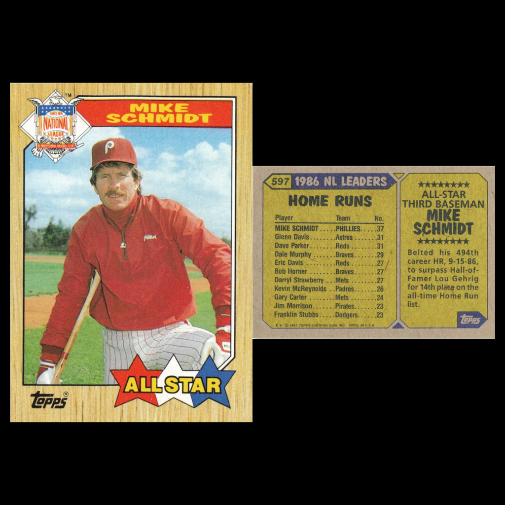 Mike Schmidt Lot 6 Baseball Cards 1987 Topps Philadelphia Phillies Set MLB NM