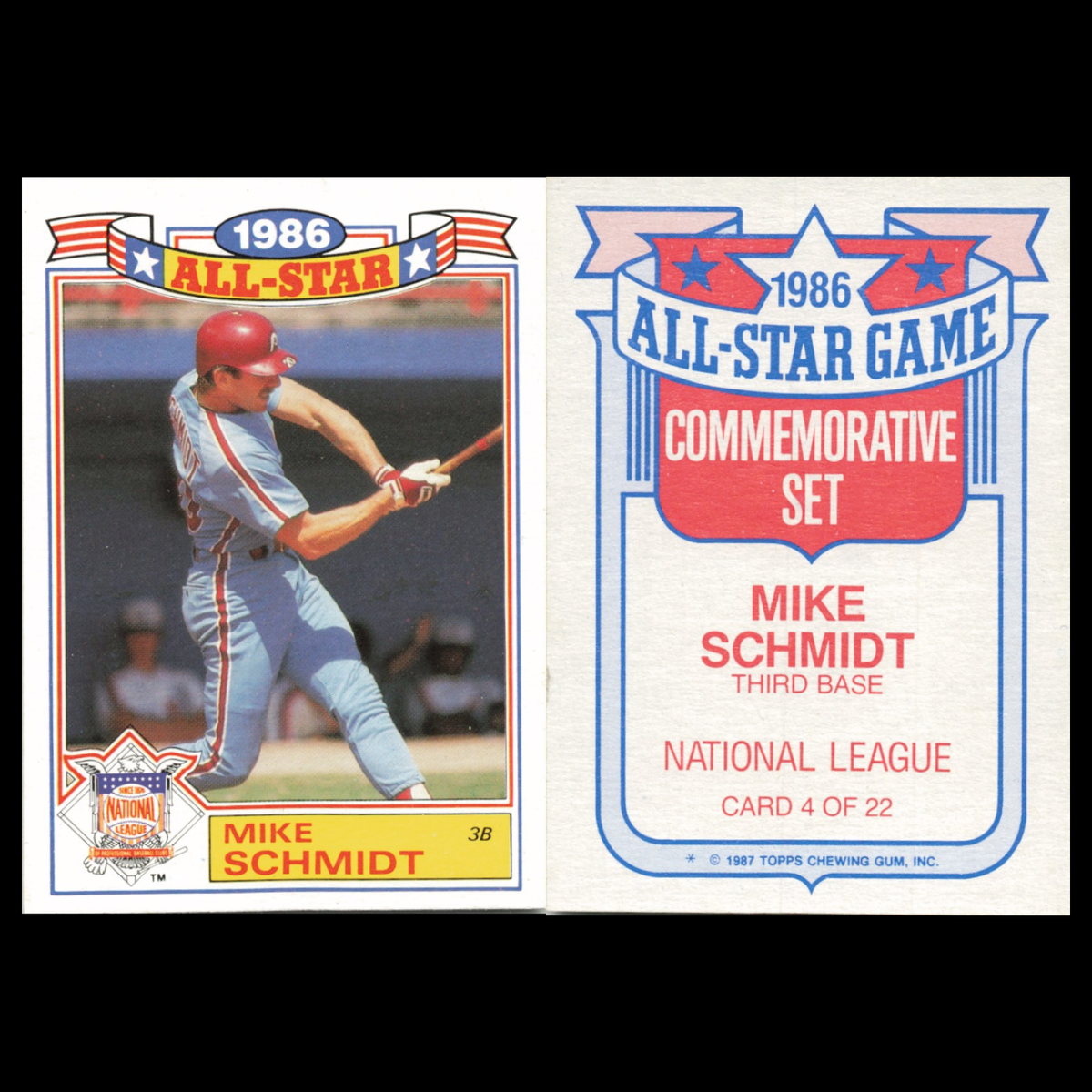 Mike Schmidt Lot 6 Baseball Cards 1987 Topps Philadelphia Phillies Set MLB NM