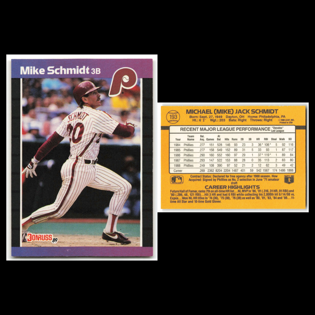 Mike Schmidt Lot 5 Baseball Cards Donruss Philadelphia Phillies Set MLB NM