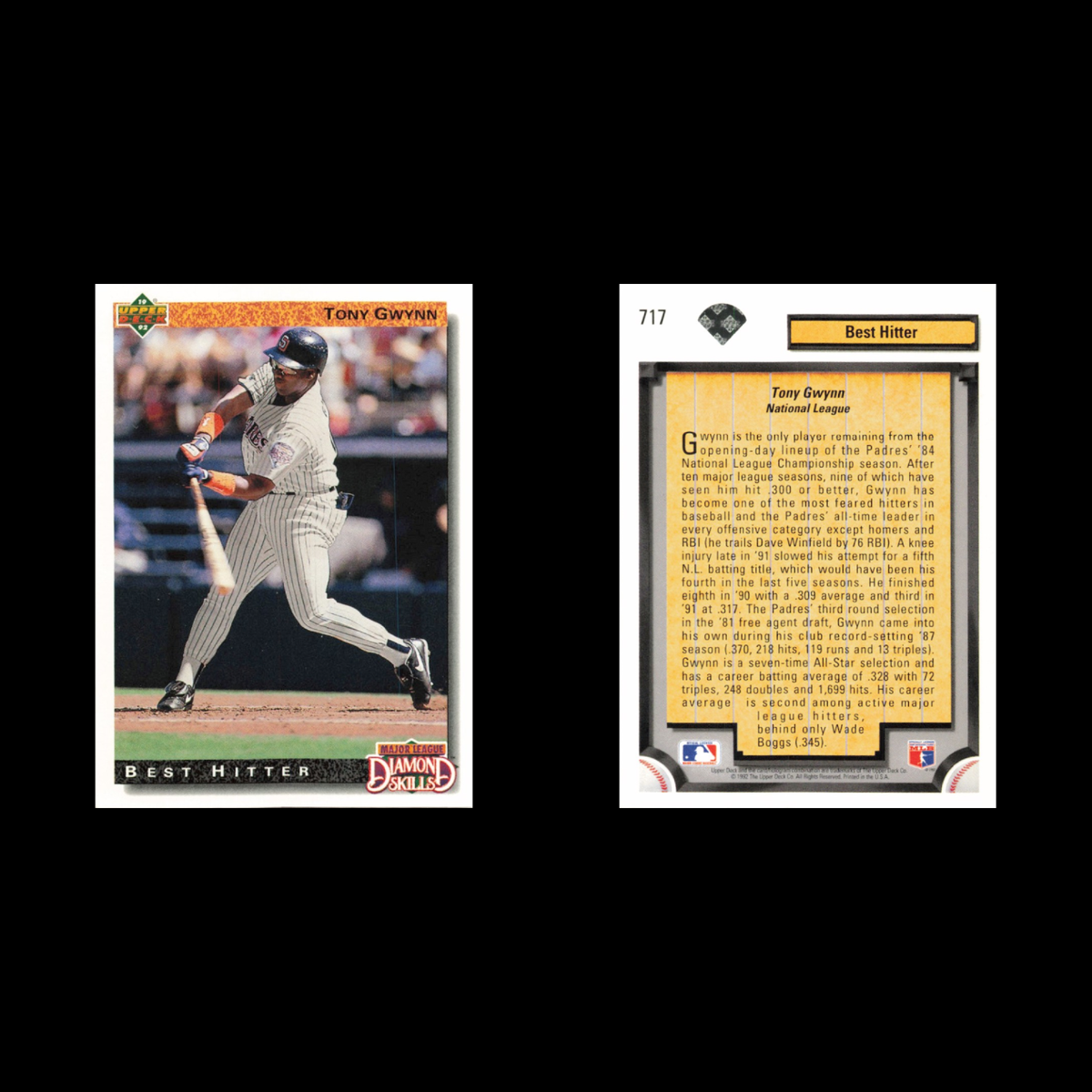 Tony Gwynn Lot 7 Baseball Cards 1992 Upper Deck San Diego Padres Set Collection