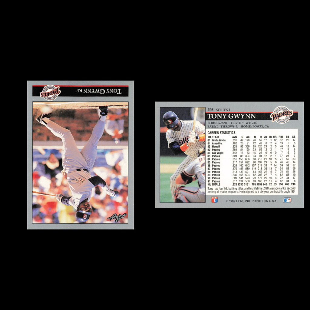 Tony Gwynn Lot 7 Baseball Cards 1992 Leaf San Diego Padres Set Collection MLB NM