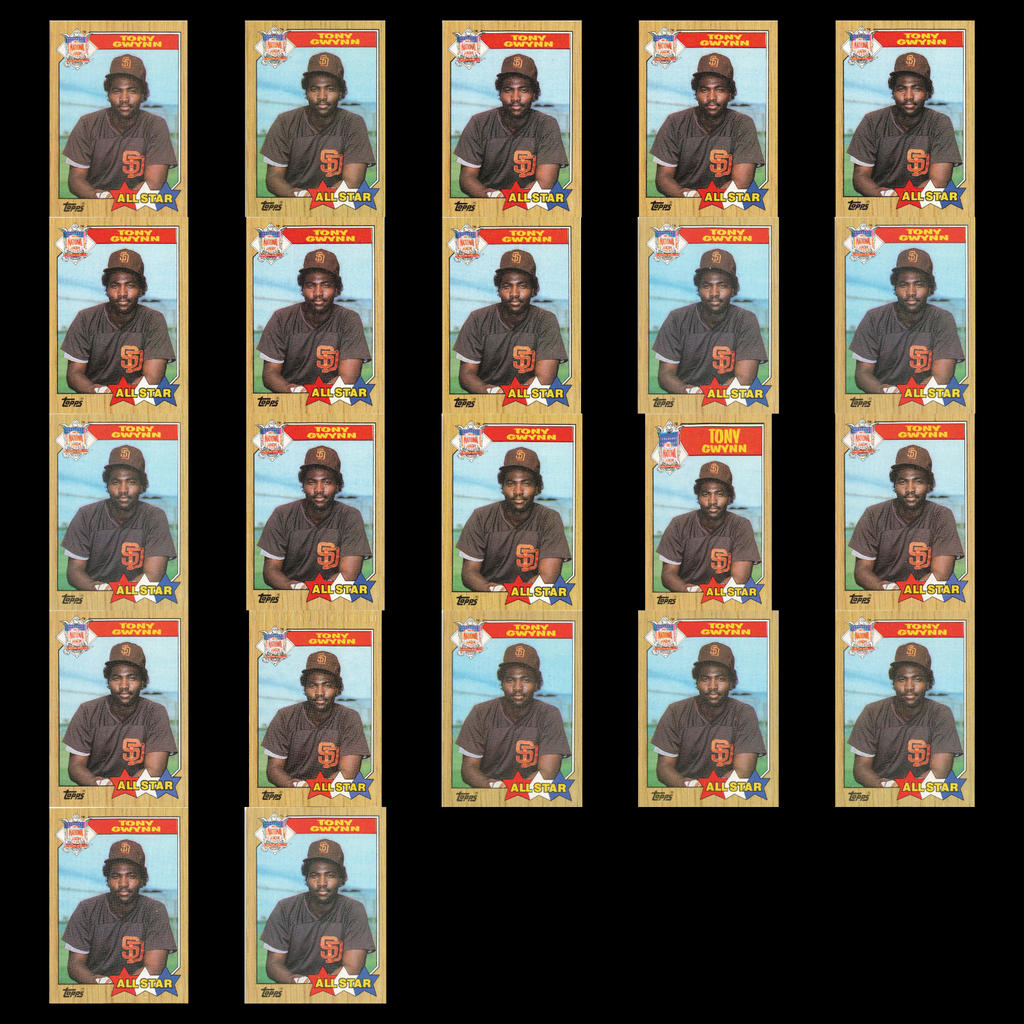Tony Gwynn Lot 22 Baseball Cards 1987 Topps San Diego Padres Set Collection MLB