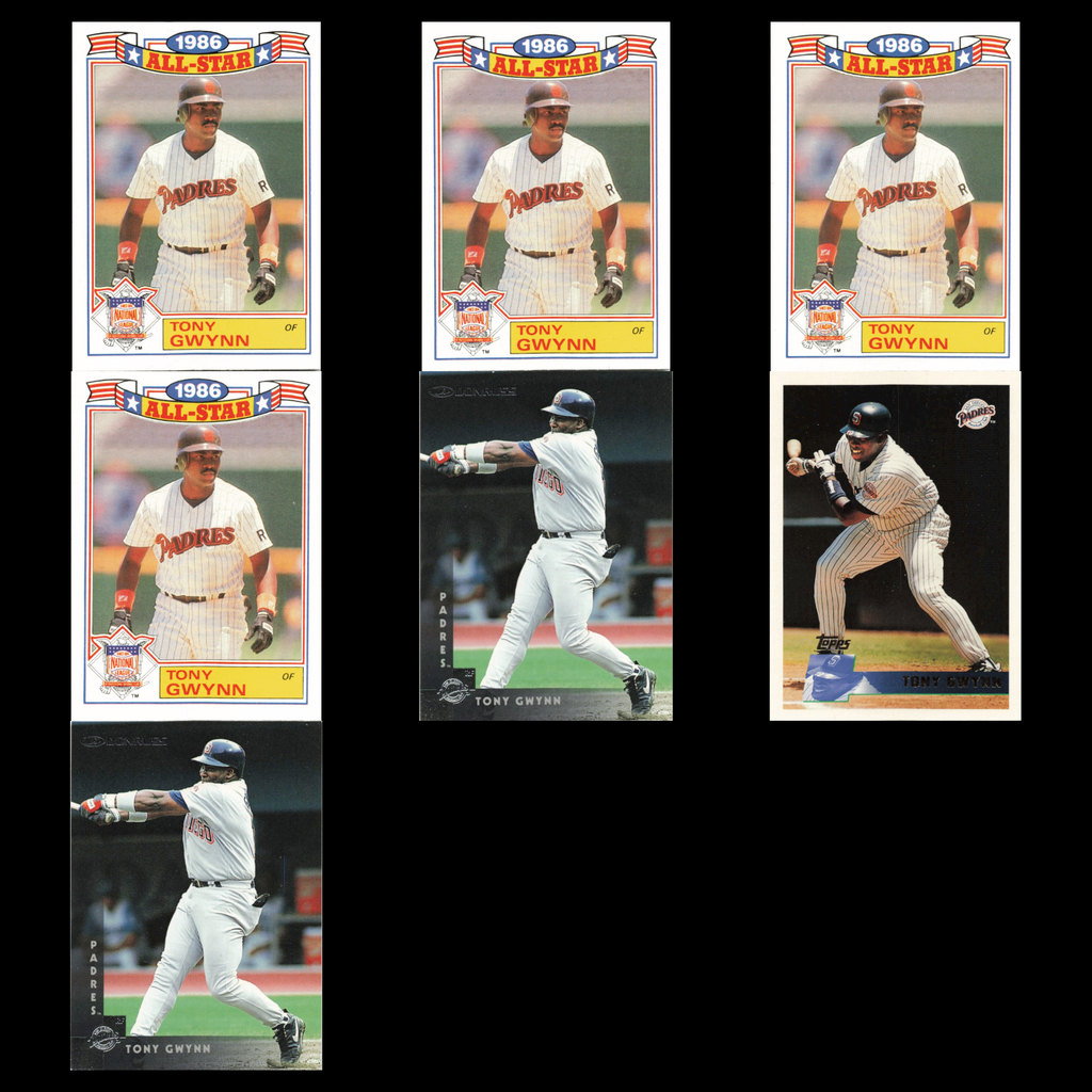 Tony Gwynn Lot 7 Baseball Cards 1987 Topps San Diego Padres Set Collection MLB