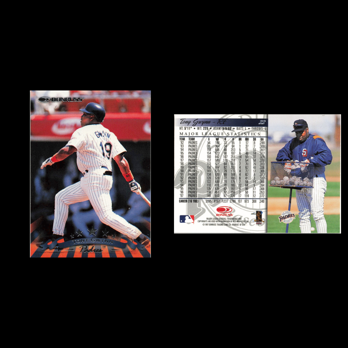 Tony Gwynn Lot 7 Baseball Cards 1998 Donruss San Diego Padres Set Collection MLB