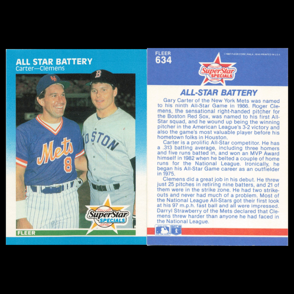 Gary Carter/Roger Clemens Lot 6 Baseball Cards 1987 Fleer Set Collection MLB NM