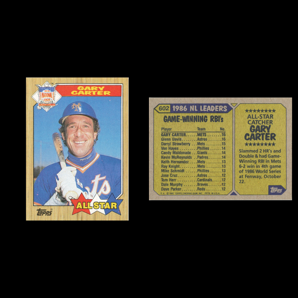 Gary Carter Lot 14 Baseball Cards 1987 Topps New York Mets Set Collection MLB NM