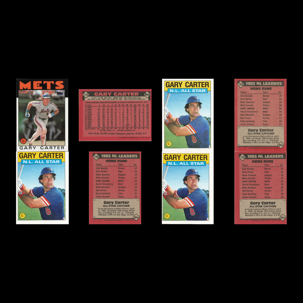 Gary Carter Lot 33 Baseball Cards 1986 Topps New York Mets Set Collection MLB NM
