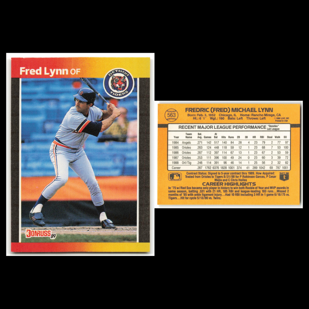Fred Lynn Lot 5 Baseball Cards Fleer Baltimore Orioles Set Collection MLB