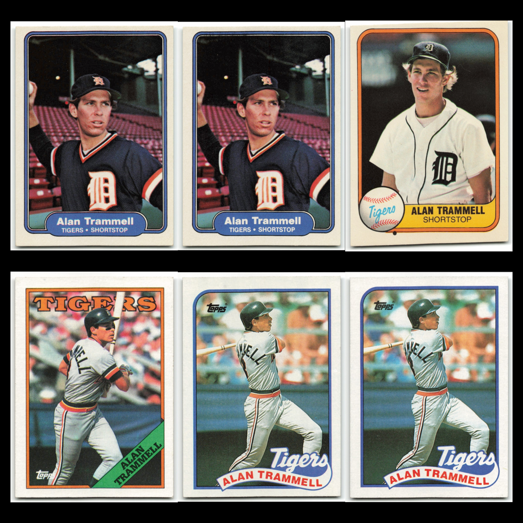 Alan Trammell Lot 6 Baseball Cards Fleer Detroit Tigers Set Collection MLB