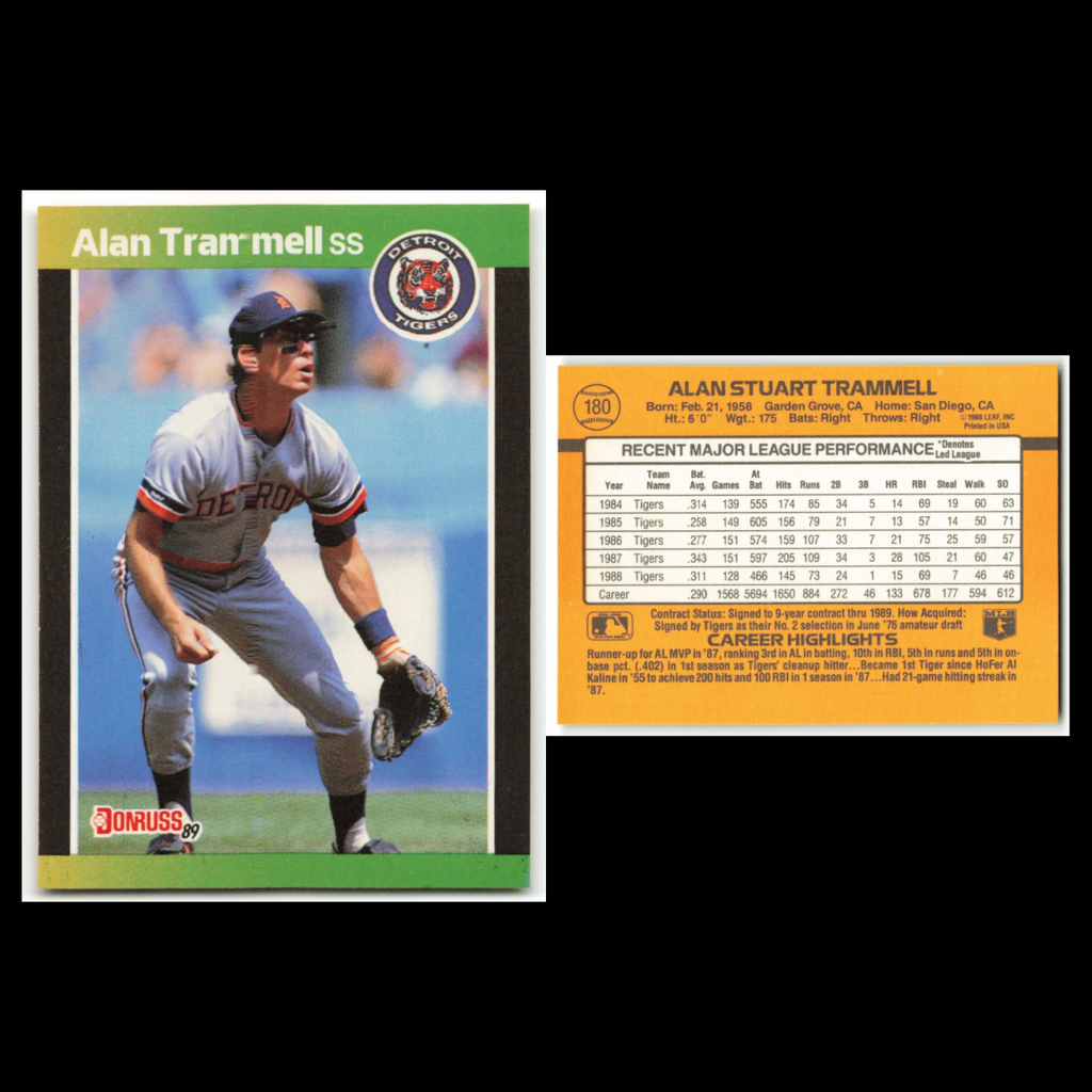 Alan Trammell Lot 6 Baseball Cards Leaf Detroit Tigers Set Collection MLB