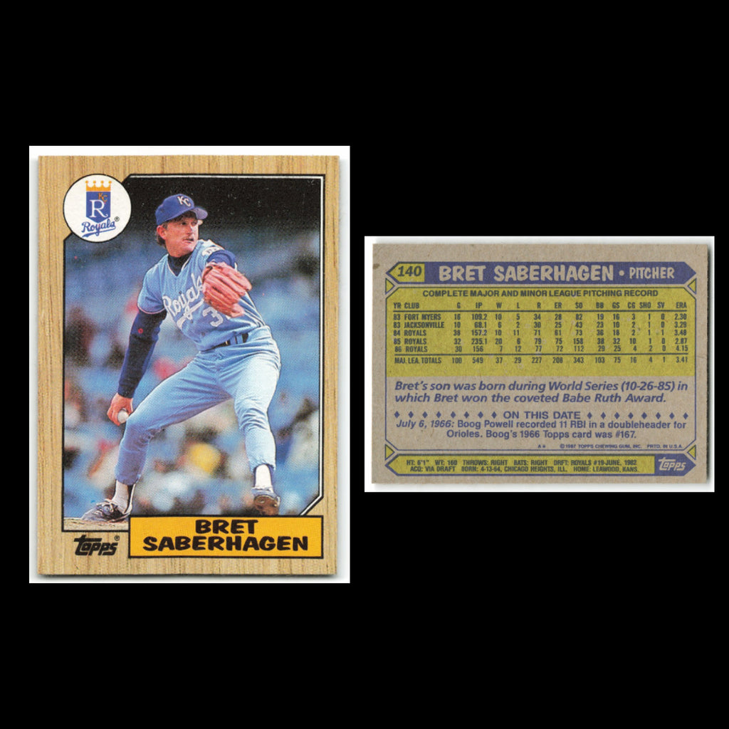 Bret Saberhagen Lot 17 Baseball Cards 1987 Topps Kansas City Royals Set MLB NM