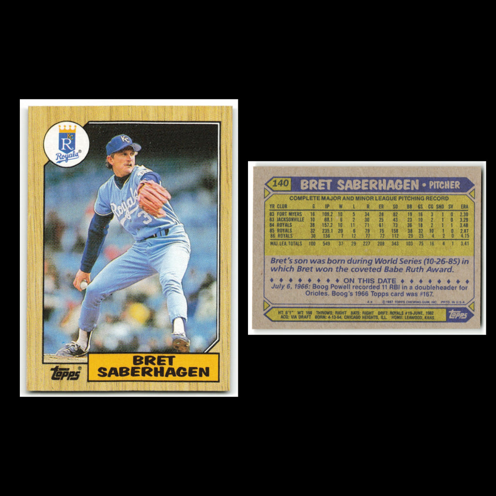 Bret Saberhagen Lot 17 Baseball Cards 1987 Topps Kansas City Royals Set MLB NM
