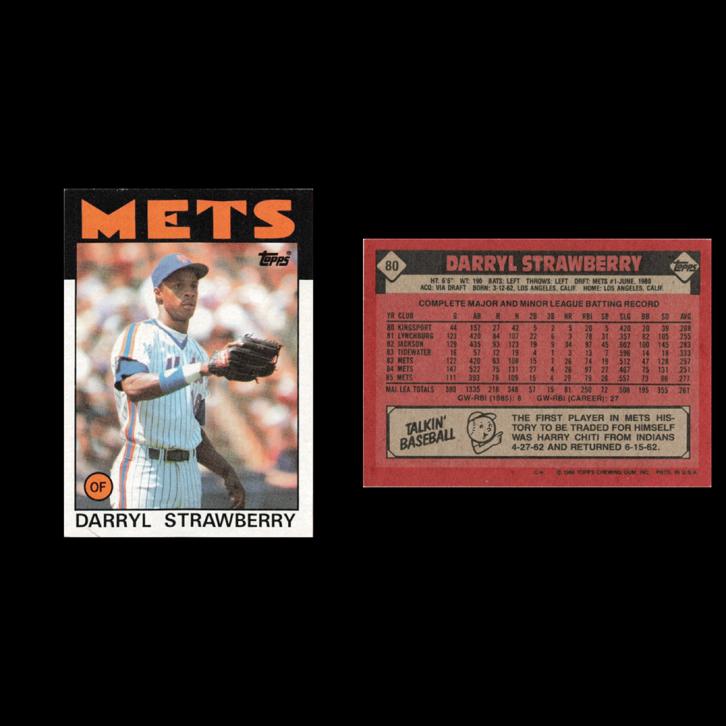 Darryl Strawberry Lot 15 Baseball Cards 1986 Topps New York Mets Set Collection