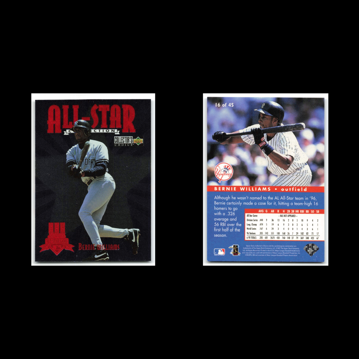 Bernie Williams Lot 9 Baseball Cards Score New York Yankees Set Collection