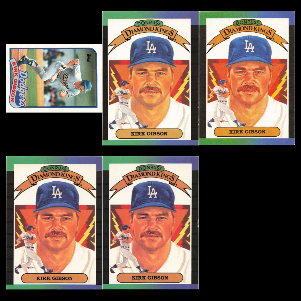 Kirk Gibson Lot 5 Baseball Cards Topps Los Angeles Dodgers Set Collection
