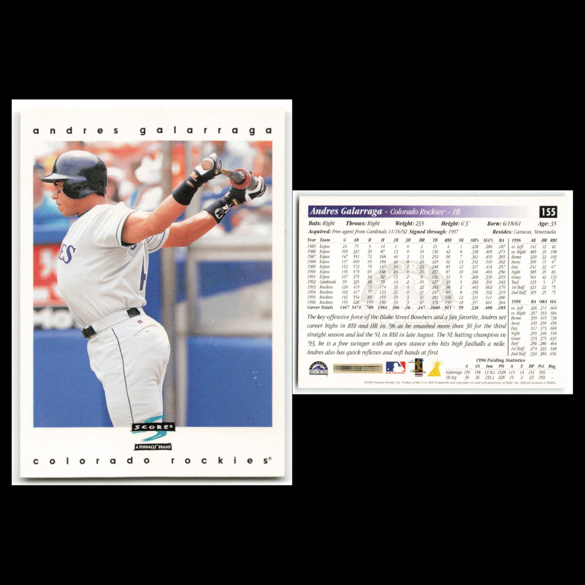 Andres Galarraga Lot 6 Baseball Cards Upper Deck Colorado Rockies Set MLB