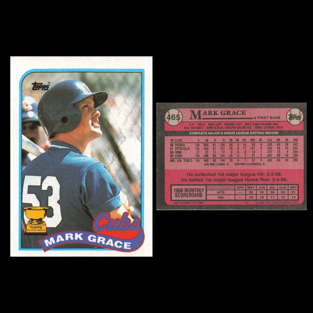 Mark Grace Lot 10 Baseball Cards Topps Chicago Cubs Set Collection MLB NM
