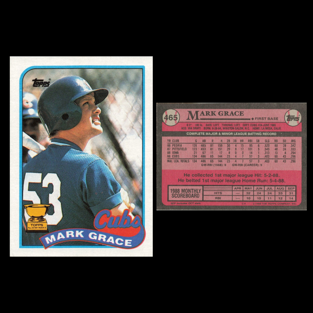 Mark Grace Lot 10 Baseball Cards Topps Chicago Cubs Set Collection MLB NM