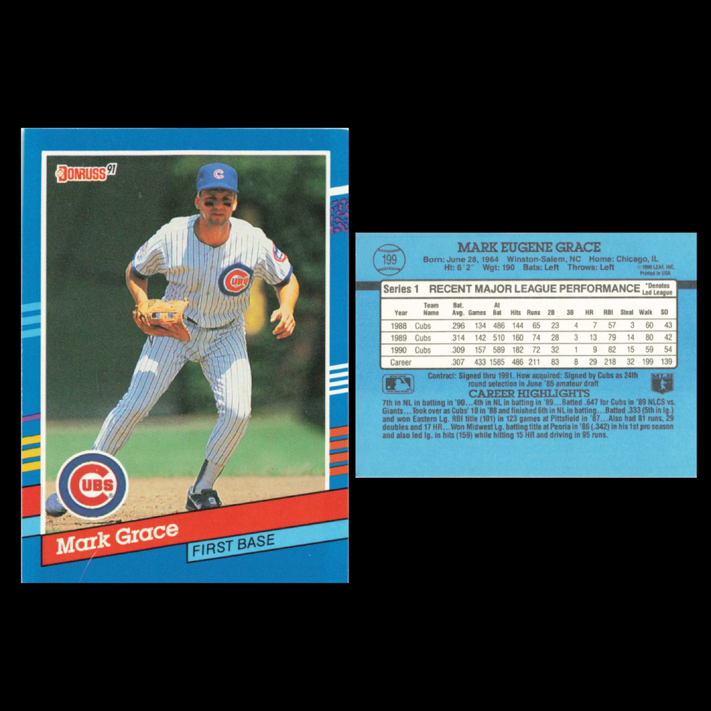 Mark Grace Lot 10 Baseball Cards Topps Chicago Cubs Set Collection MLB NM