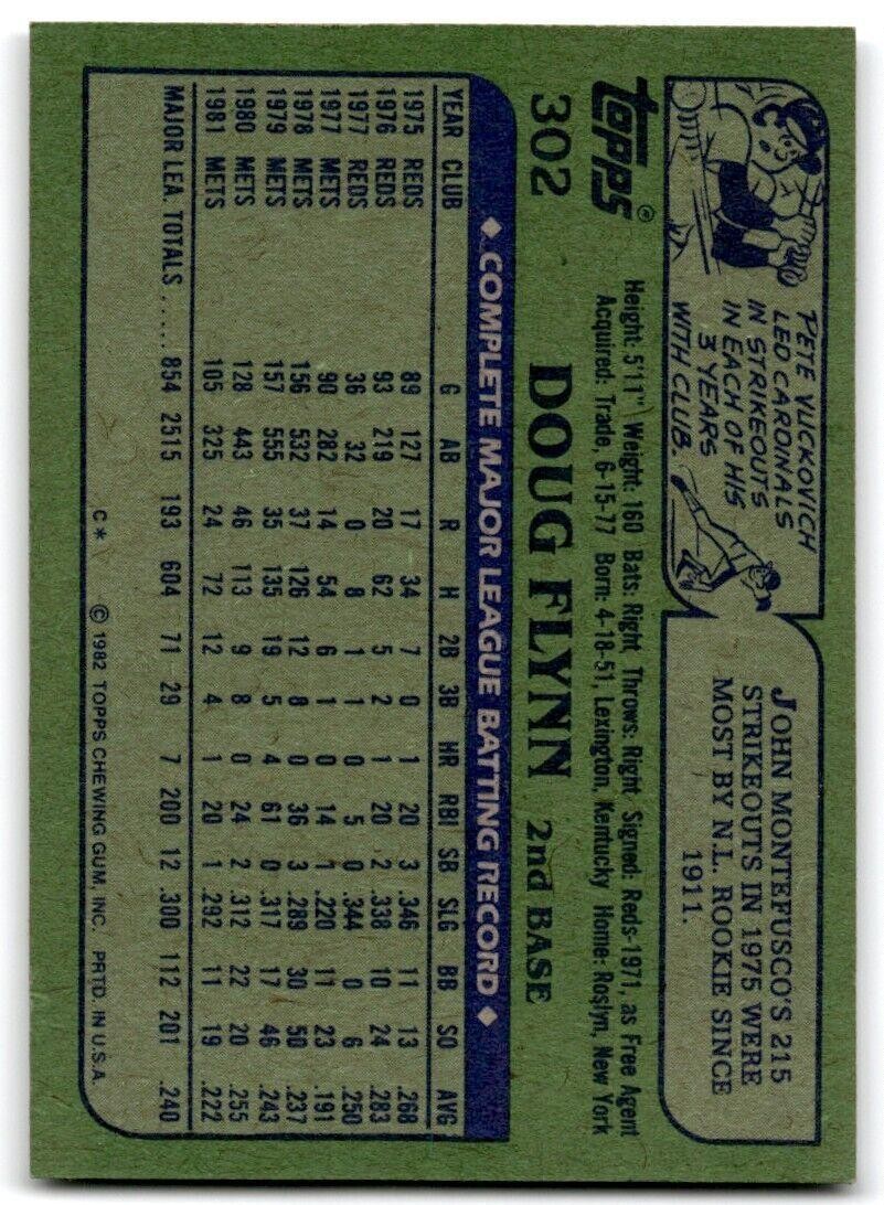 1982 Topps Doug Flynn New York Mets #302