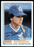 1982 Topps. Joe Simpson . Seattle Mariners #382