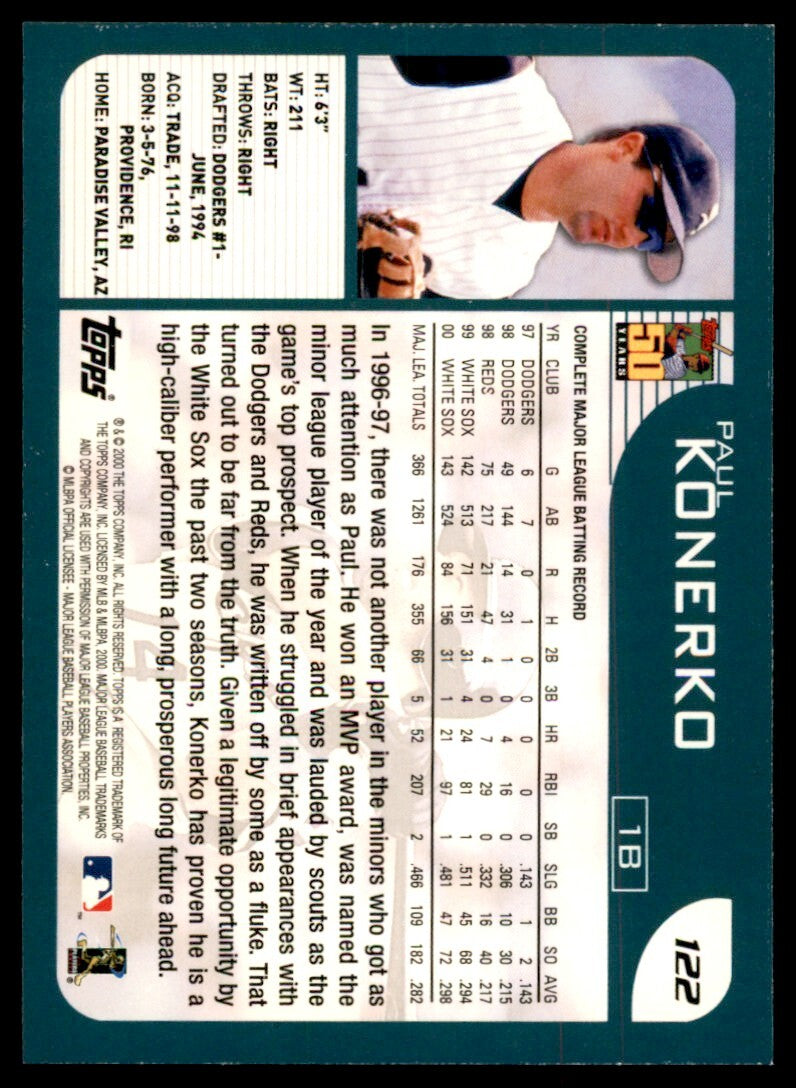 2001 Topps Paul Konerko . Chicago White Sox #122