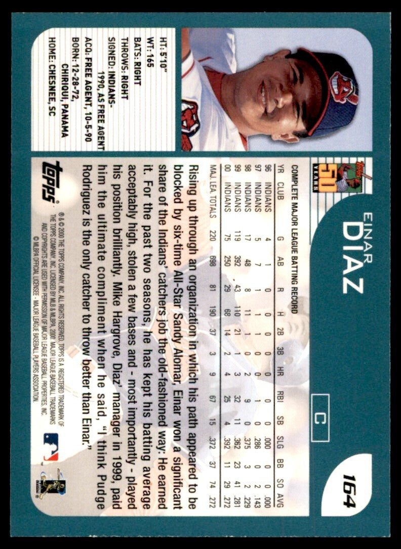 2001 Topps Einar Diaz Indians #164