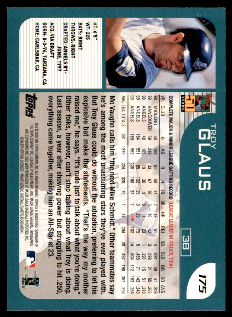2001 Topps Troy Glaus . Anaheim Angels #175
