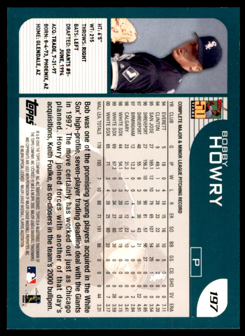 2001 Topps Bobby Howry  Chicago White Sox #197