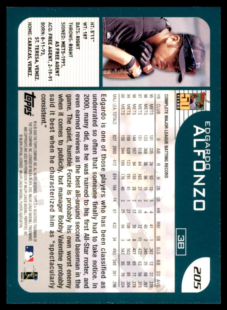 2001 Topps Edgardo Alfonzo . New York Mets #205
