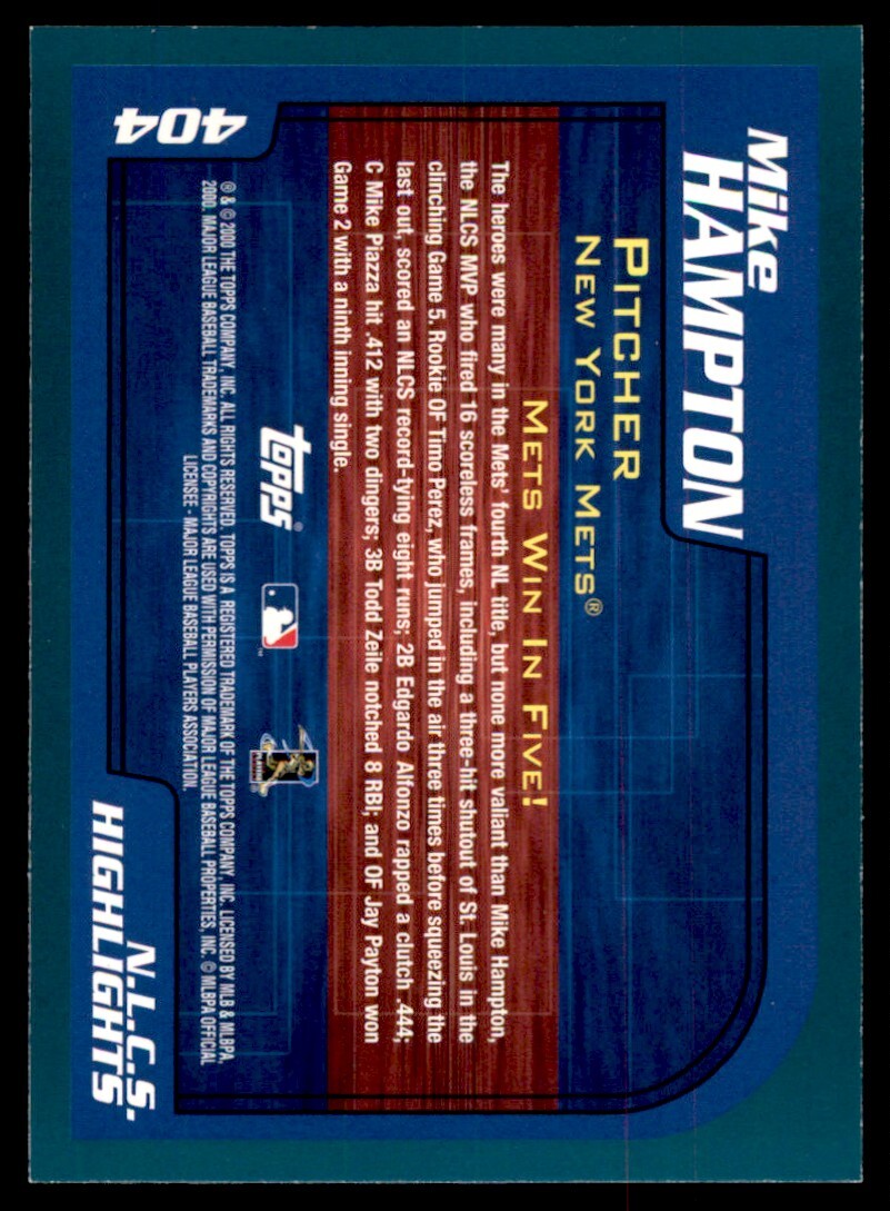 2001 Topps Highlights .  Mets #404