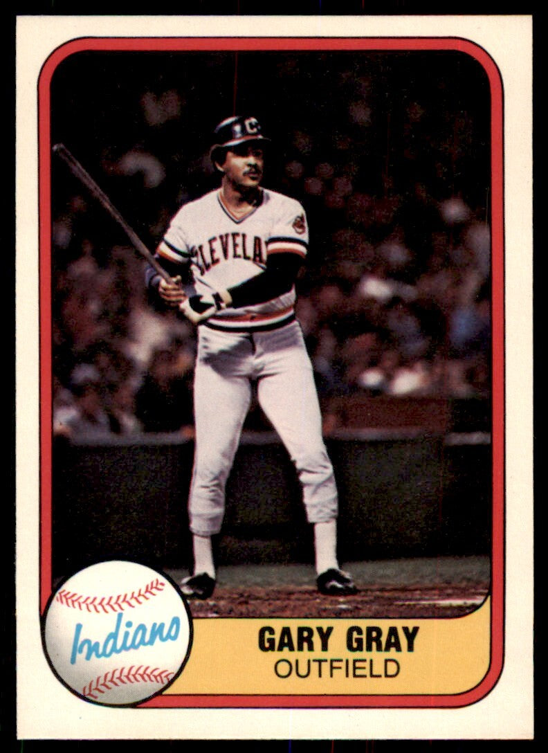 1981 Fleer Gary Gray Rookie . Cleveland Indians #402