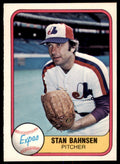 1981 Fleer. Stan Bahnsen Montreal Expos #156