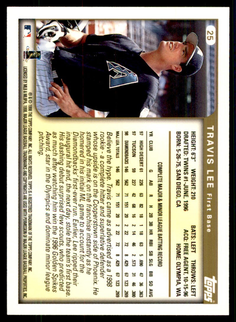 1999 Topps Baseball Card Travis Lee Arizona Diamondbacks #25