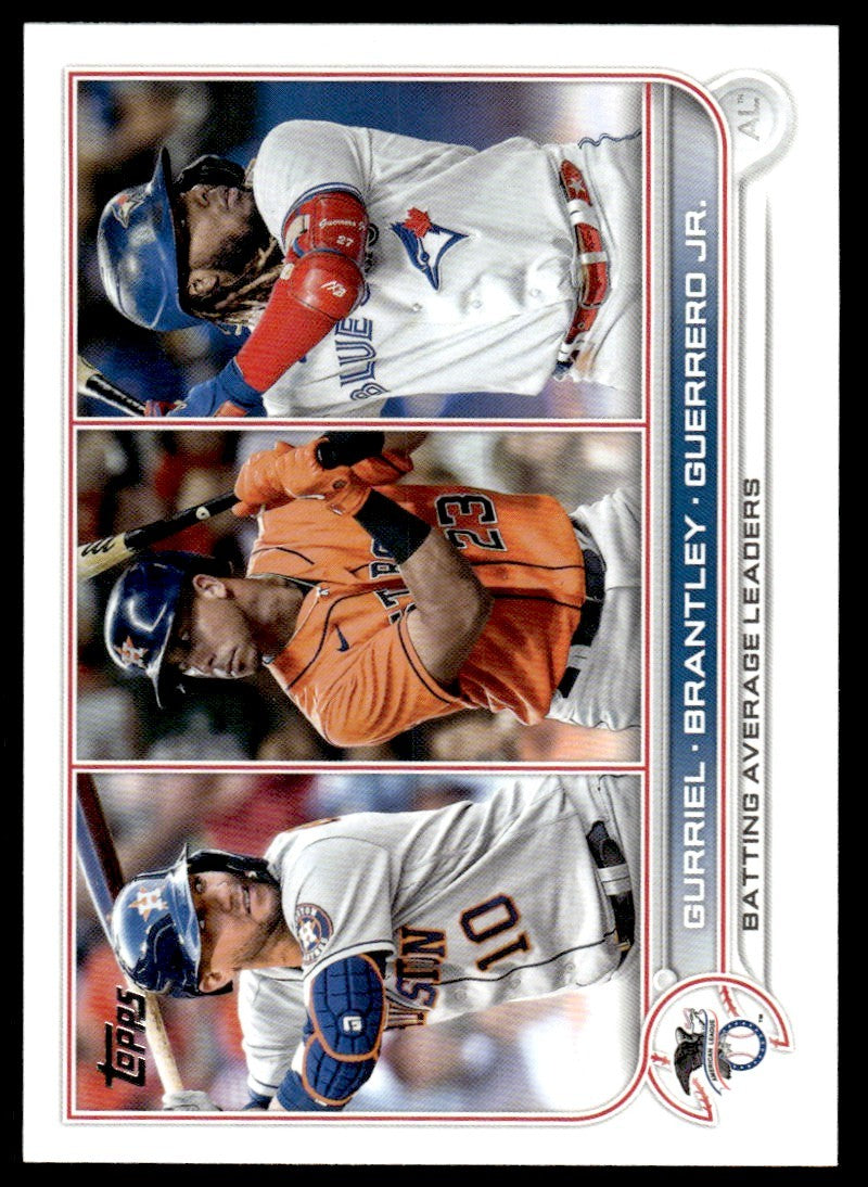 2022 Topps Baseball Card Gurriel/Brantley/Guerrero Jr #165