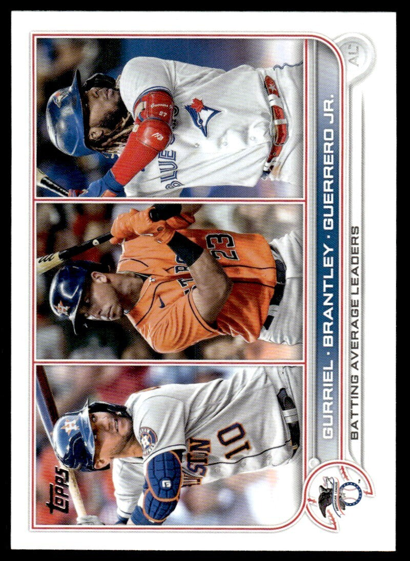 2022 Topps Baseball Card Gurriel/Brantley/Guerrero Jr #165